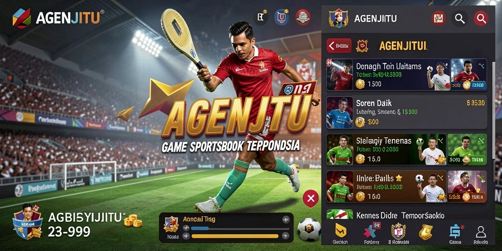 Tampilan gameplay AGENJITU dengan berbagai pilihan taruhan olahraga.