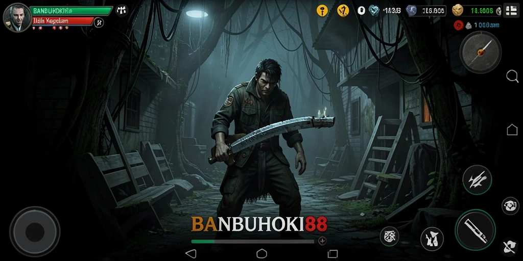 Screenshot menampilkan momen mencekam dari gameplay BANBUHOKI88.