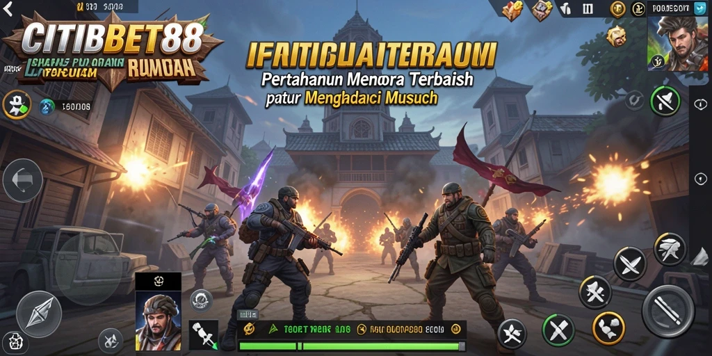 Tampilan gameplay CITIBET88 dengan menara dan musuh yang menantang.