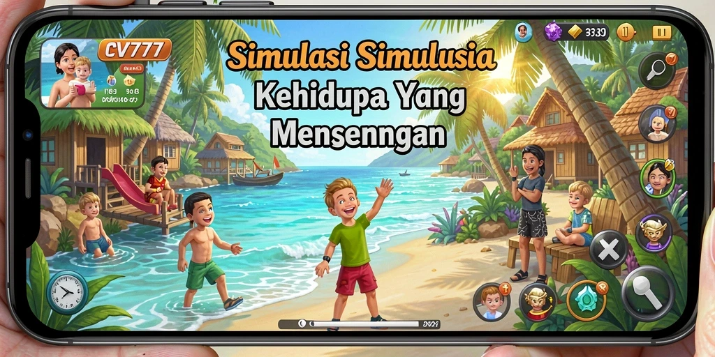Tangkapan layar utama dari gameplay <strong>CV777</strong> yang menunjukkan simulasi kehidupan yang mendetail.