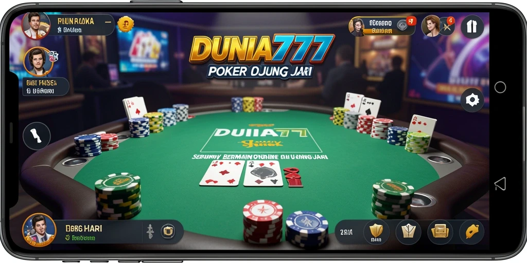 Tampilan gameplay Poker yang seru di DUNIA777.