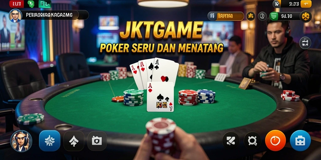 Tampilan menarik dari gameplay poker di JKTGAME.