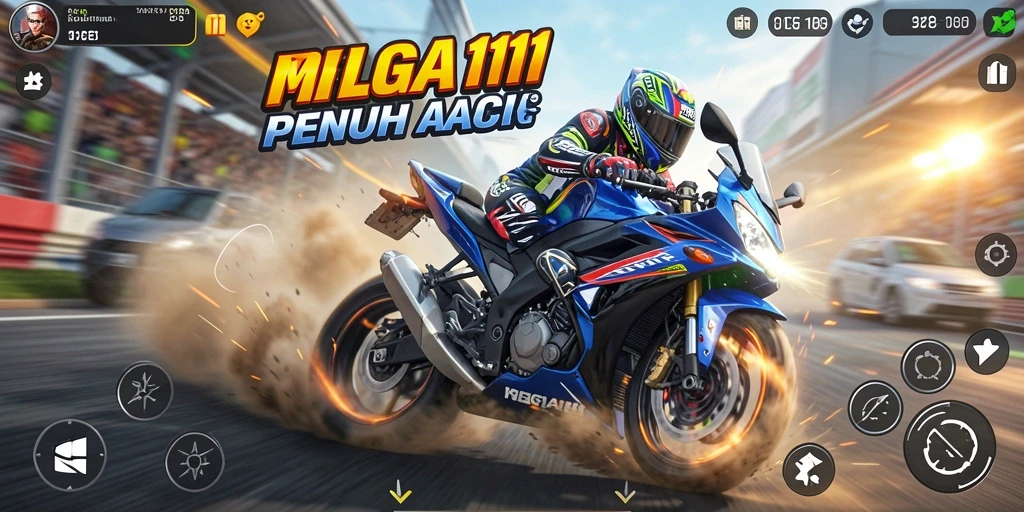 Gameplay seru dengan balapan motor yang menegangkan.