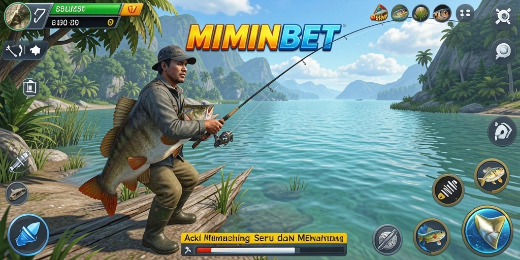 Screenshot gameplay MIMINBET menampilkan aksi memancing yang mendebarkan.