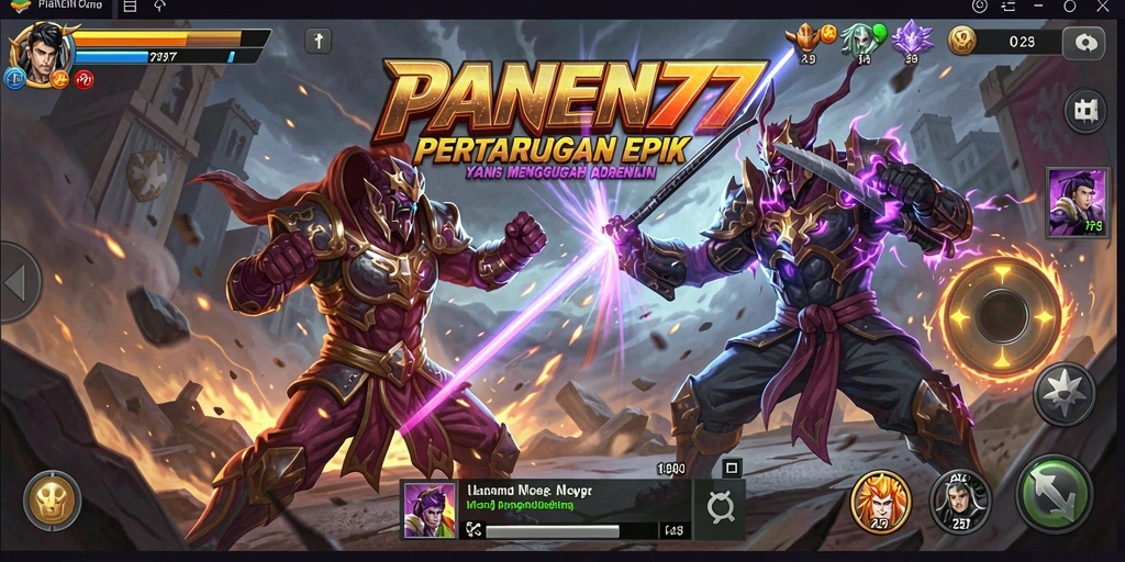 Tangkapan layar dari gameplay PANEN77 yang menunjukkan aksi pertarungan yang mendebarkan.