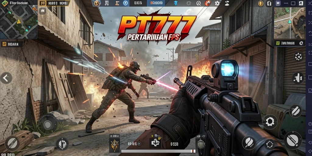 Screenshot gameplay PT777 menampilkan aksi tembak-menembak yang mendebarkan.