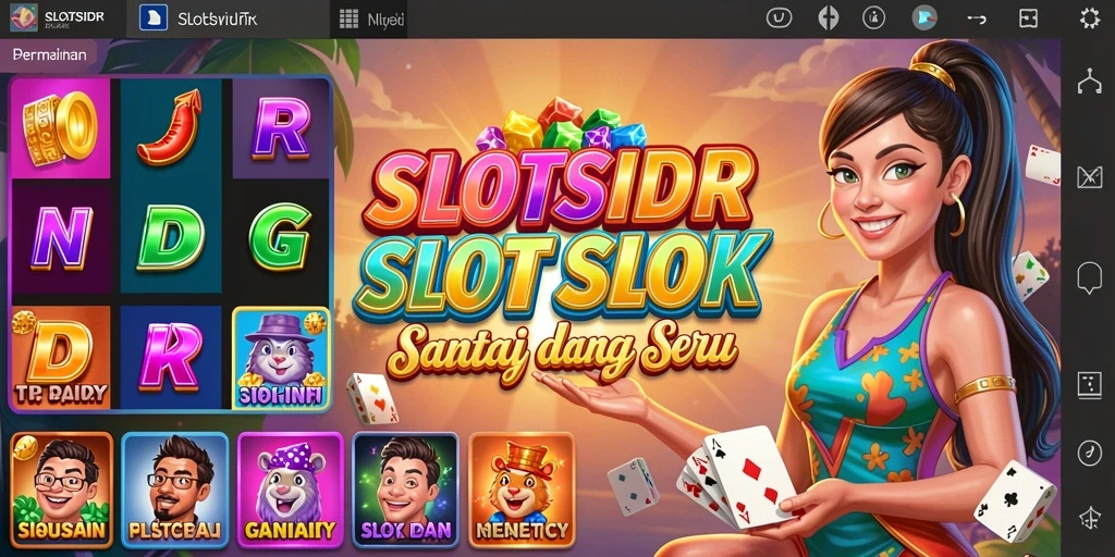 Tampilan gameplay SLOTSIDR yang menarik dan berwarna-warni.