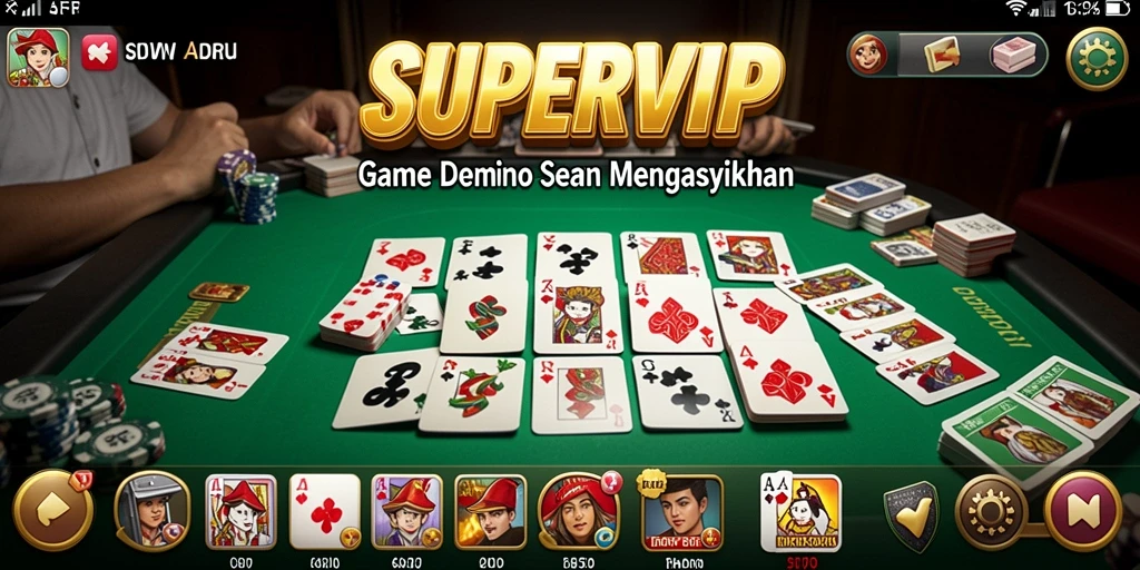 Tampilan seru gameplay Domino dalam SUPERVIP.