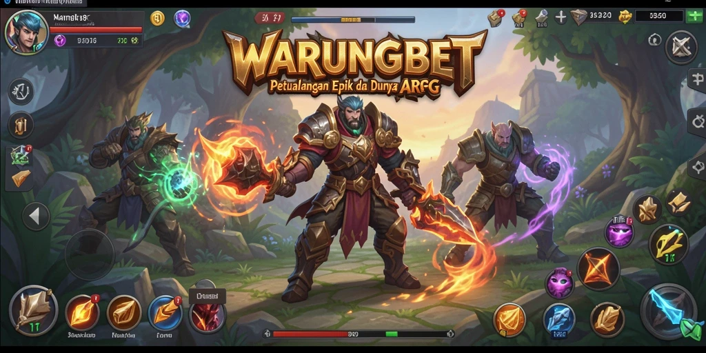 Gambaran seru dari gameplay ARPG WARUNGBET saat melawan monster.
